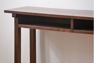 アンティーク家具　アンティーク 天板ナラ材の薄型作業台(3)(サイドテーブル、机、在宅ワーク、在宅用デスク)