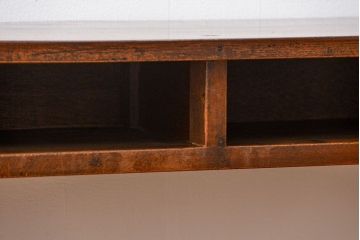 アンティーク家具　アンティーク 天板ナラ材の薄型作業台(3)(サイドテーブル、机、在宅ワーク、在宅用デスク)