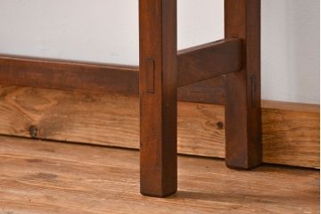 アンティーク家具　アンティーク 天板ナラ材の薄型作業台(3)(サイドテーブル、机、在宅ワーク、在宅用デスク)