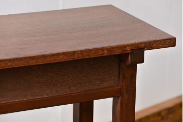 アンティーク家具　アンティーク 天板ナラ材の薄型作業台(3)(サイドテーブル、机、在宅ワーク、在宅用デスク)
