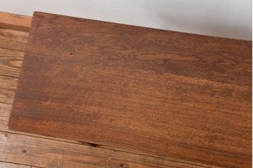 アンティーク家具　アンティーク 天板ナラ材の薄型作業台(4)(サイドテーブル、机、在宅ワーク、在宅用デスク)