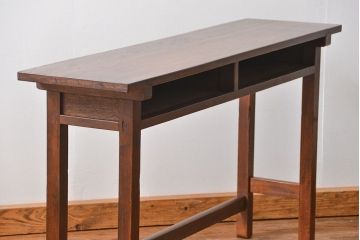 アンティーク家具　アンティーク 天板ナラ材の薄型作業台(4)(サイドテーブル、机、在宅ワーク、在宅用デスク)