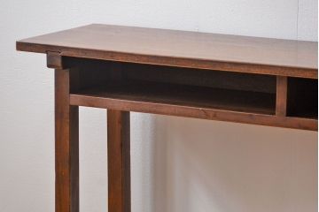 アンティーク家具　アンティーク 天板ナラ材の薄型作業台(4)(サイドテーブル、机、在宅ワーク、在宅用デスク)