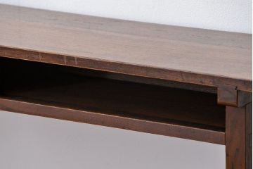 アンティーク家具　アンティーク 天板ナラ材の薄型作業台(4)(サイドテーブル、机、在宅ワーク、在宅用デスク)