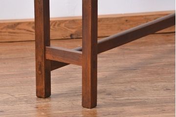 アンティーク家具　アンティーク 天板ナラ材の薄型作業台(4)(サイドテーブル、机、在宅ワーク、在宅用デスク)