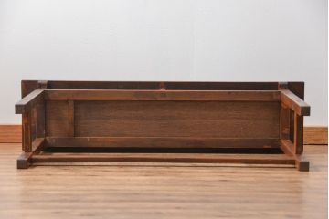 アンティーク家具　アンティーク 天板ナラ材の薄型作業台(4)(サイドテーブル、机、在宅ワーク、在宅用デスク)