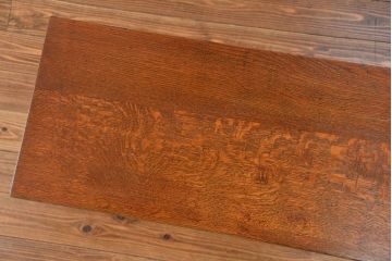 アンティーク家具　古民具・骨董 天板ナラ材の薄型作業台(5)(サイドテーブル、机、在宅ワーク、在宅用デスク)