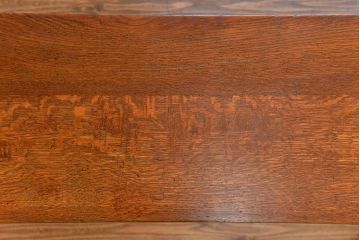 アンティーク家具　古民具・骨董 天板ナラ材の薄型作業台(5)(サイドテーブル、机、在宅ワーク、在宅用デスク)