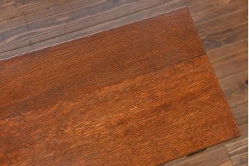 アンティーク家具　古民具・骨董 天板ナラ材の薄型作業台(5)(サイドテーブル、机、在宅ワーク、在宅用デスク)