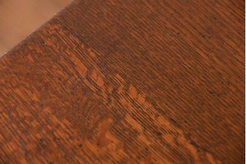 アンティーク家具　古民具・骨董 天板ナラ材の薄型作業台(5)(サイドテーブル、机、在宅ワーク、在宅用デスク)