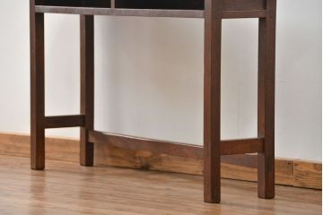 アンティーク家具　古民具・骨董 天板ナラ材の薄型作業台(5)(サイドテーブル、机、在宅ワーク、在宅用デスク)