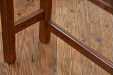 アンティーク家具　古民具・骨董 天板ナラ材の薄型作業台(5)(サイドテーブル、机、在宅ワーク、在宅用デスク)