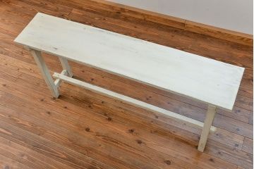 アンティーク家具　アンティークペイント仕上げ　横長サイドテーブル(1)　(机、在宅ワーク、在宅用デスク、作業台)