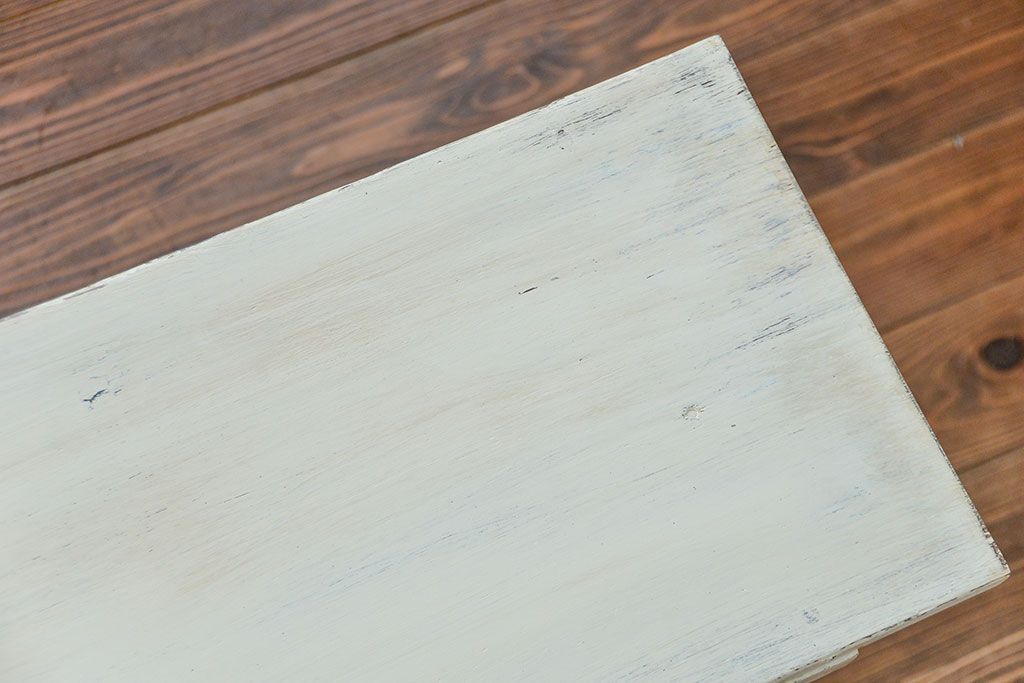 アンティーク家具　アンティークペイント仕上げ　横長サイドテーブル(1)　(机、在宅ワーク、在宅用デスク、作業台)