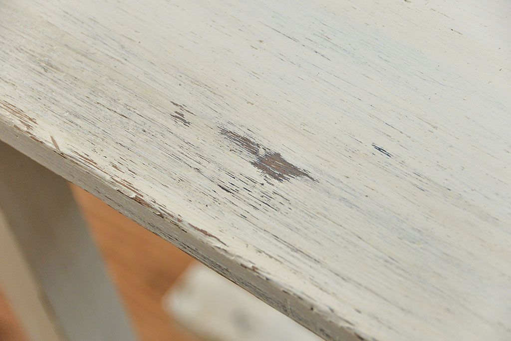 アンティーク家具　アンティークペイント仕上げ　横長サイドテーブル(1)　(机、在宅ワーク、在宅用デスク、作業台)