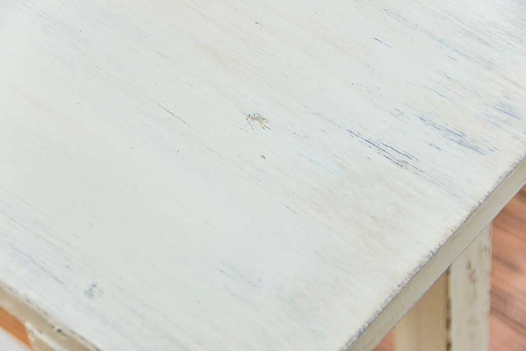 アンティーク家具　アンティークペイント仕上げ　横長サイドテーブル(1)　(机、在宅ワーク、在宅用デスク、作業台)