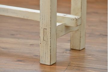 アンティーク家具　アンティークペイント仕上げ　横長サイドテーブル(1)　(机、在宅ワーク、在宅用デスク、作業台)