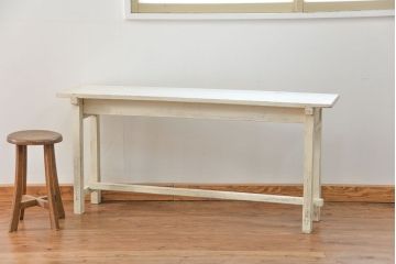 アンティーク家具　アンティークペイント仕上げ　横長サイドテーブル(1)　(机、在宅ワーク、在宅用デスク、作業台)