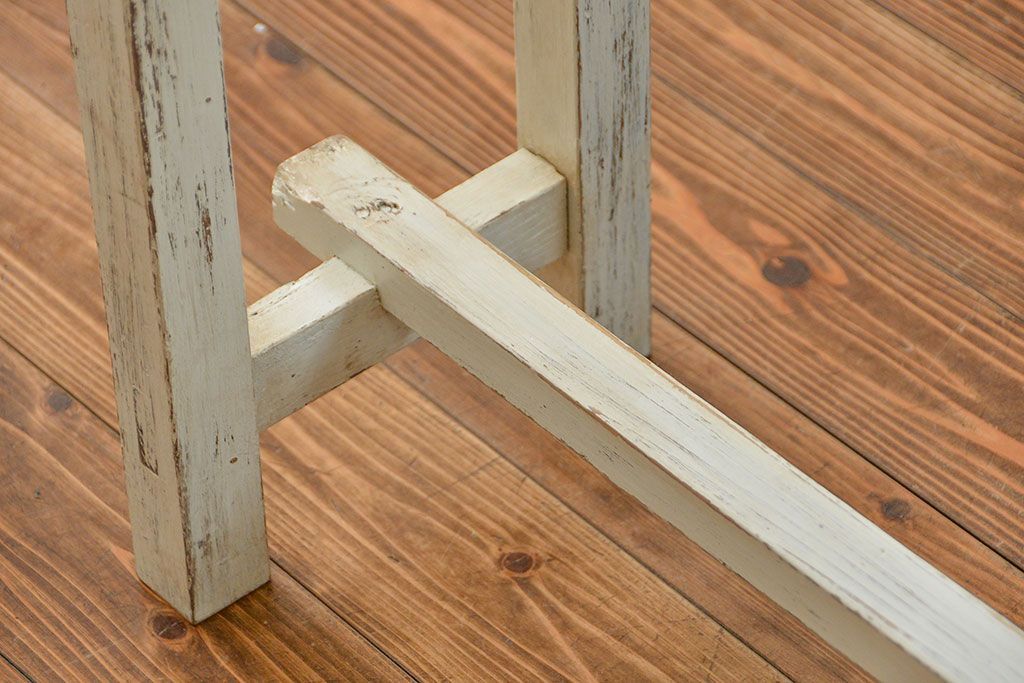 アンティーク家具　アンティークペイント仕上げ　横長サイドテーブル(1)　(机、在宅ワーク、在宅用デスク、作業台)