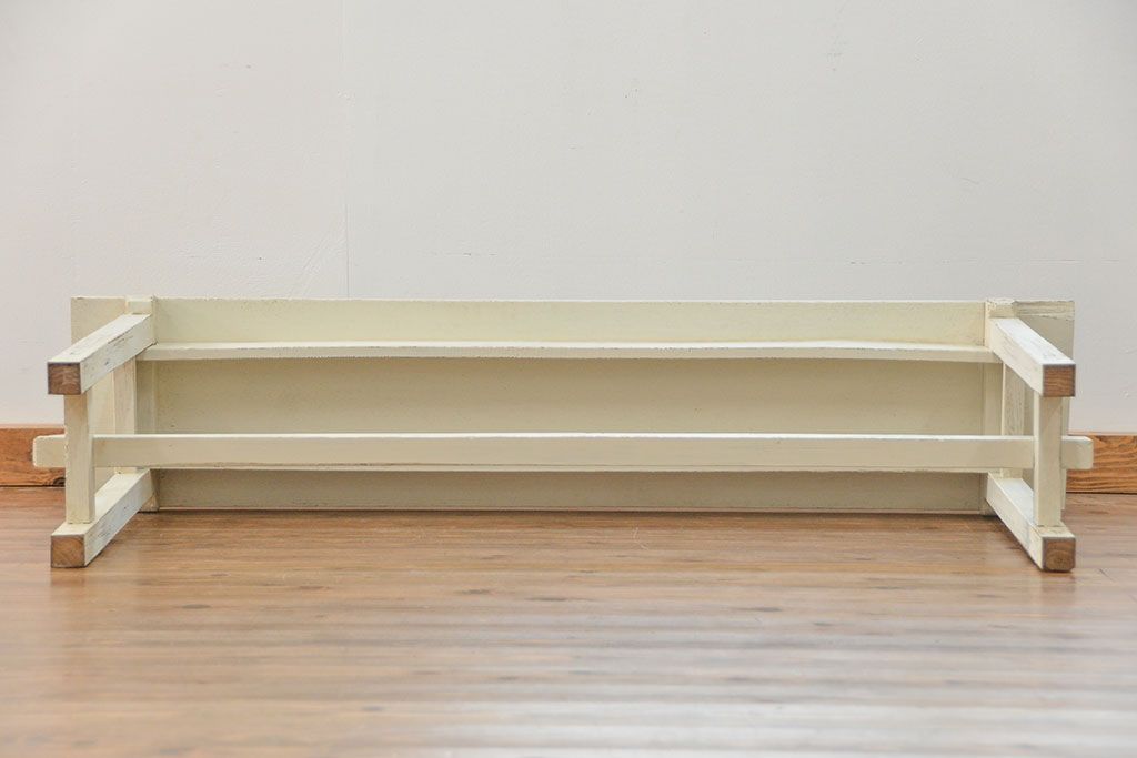 アンティーク家具　アンティークペイント仕上げ　横長サイドテーブル(1)　(机、在宅ワーク、在宅用デスク、作業台)