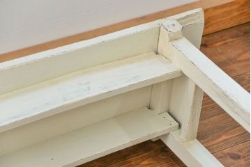 アンティーク家具　アンティークペイント仕上げ　横長サイドテーブル(1)　(机、在宅ワーク、在宅用デスク、作業台)