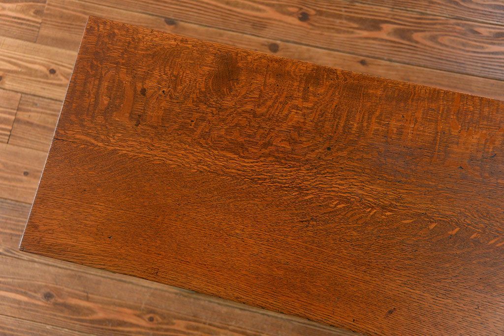 アンティーク家具　アンティークペイント仕上げ　横長サイドテーブル(2)　(机、在宅ワーク、在宅用デスク、作業台)