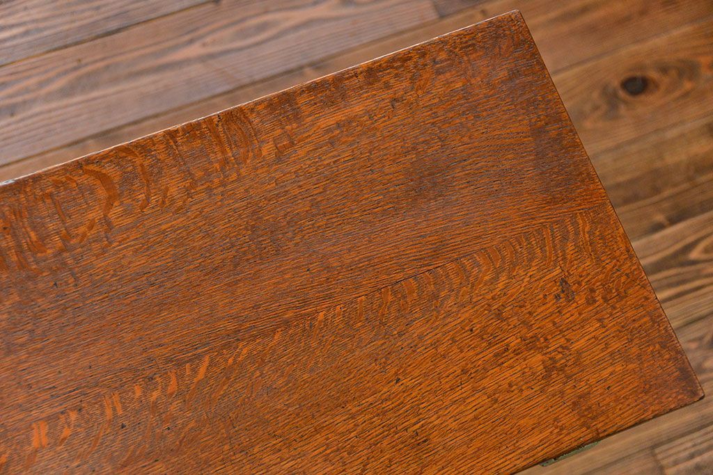 アンティーク家具　アンティークペイント仕上げ　横長サイドテーブル(2)　(机、在宅ワーク、在宅用デスク、作業台)