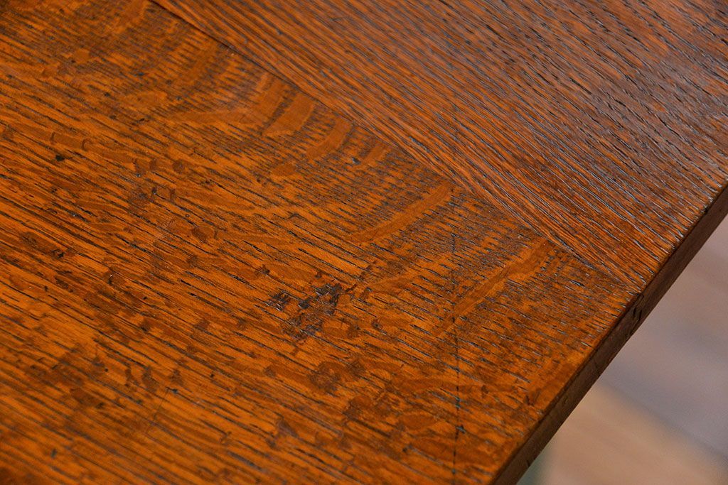 アンティーク家具　アンティークペイント仕上げ　横長サイドテーブル(2)　(机、在宅ワーク、在宅用デスク、作業台)