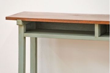 アンティーク家具　アンティークペイント仕上げ　横長サイドテーブル(2)　(机、在宅ワーク、在宅用デスク、作業台)