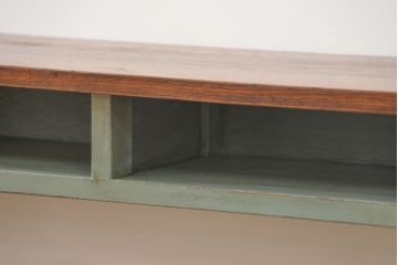 アンティーク家具　アンティークペイント仕上げ　横長サイドテーブル(2)　(机、在宅ワーク、在宅用デスク、作業台)