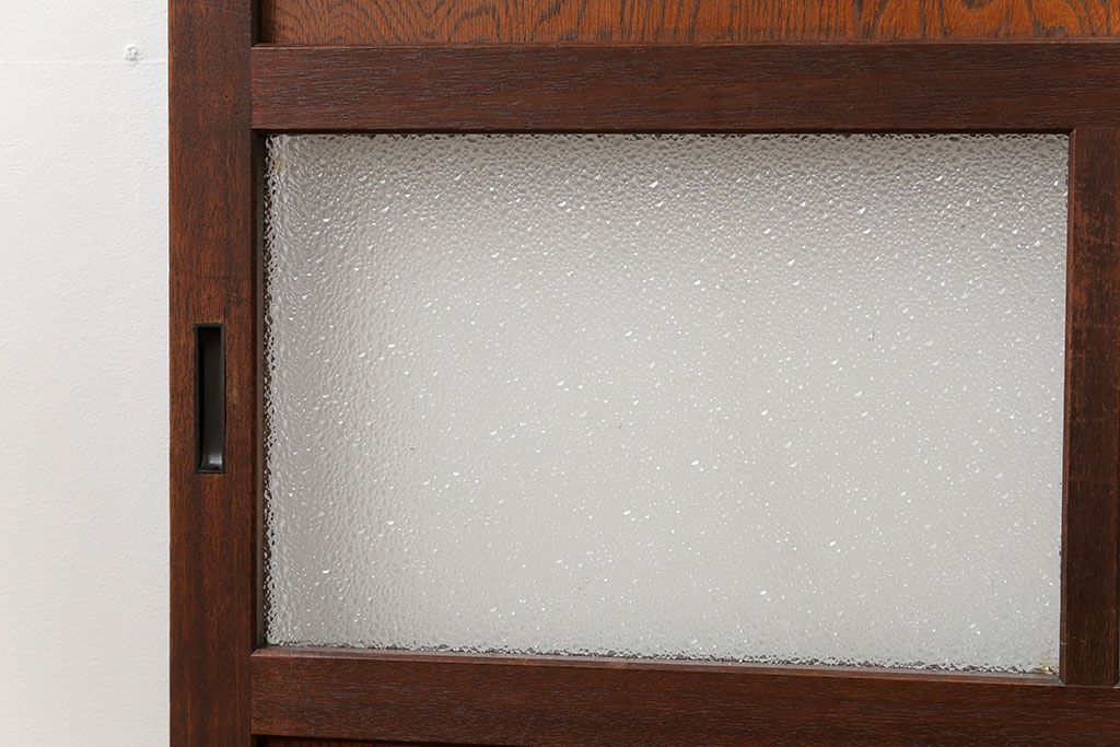 昭和レトロ ダイヤガラス入りのガラス帯戸　2枚セット(引き戸、ガラス戸)