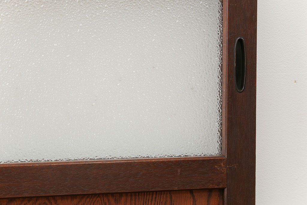 昭和レトロ ダイヤガラス入りのガラス帯戸　2枚セット(引き戸、ガラス戸)