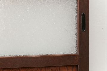 昭和レトロ ダイヤガラス入りのガラス帯戸　2枚セット(引き戸、ガラス戸)