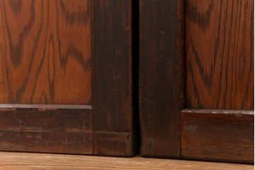 昭和レトロ ダイヤガラス入りのガラス帯戸　2枚セット(引き戸、ガラス戸)