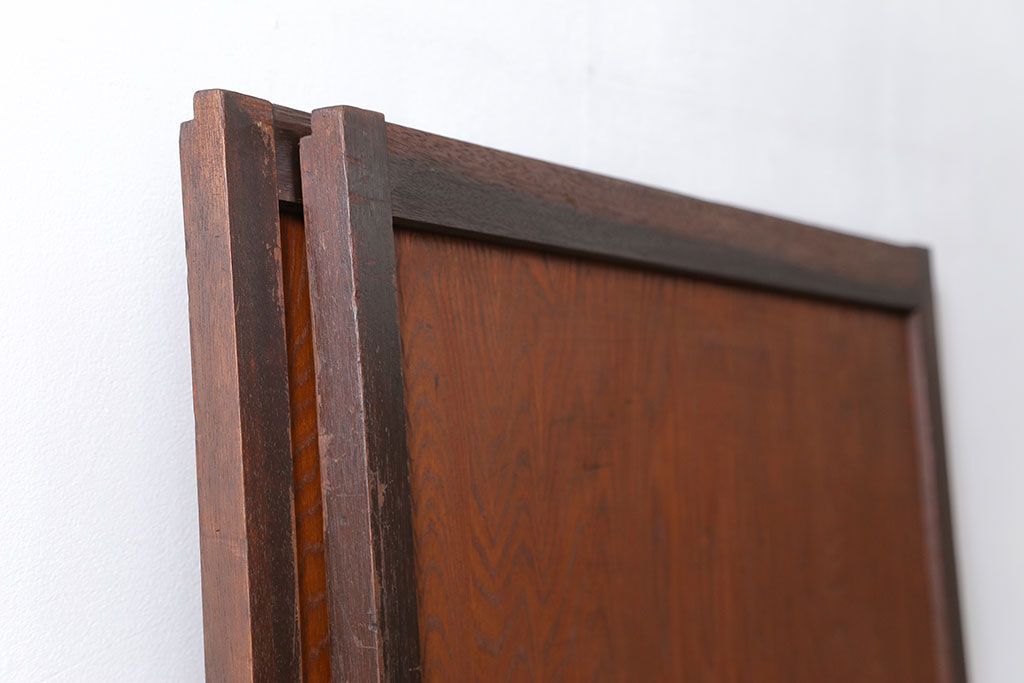 昭和レトロ ダイヤガラス入りのガラス帯戸　2枚セット(引き戸、ガラス戸)