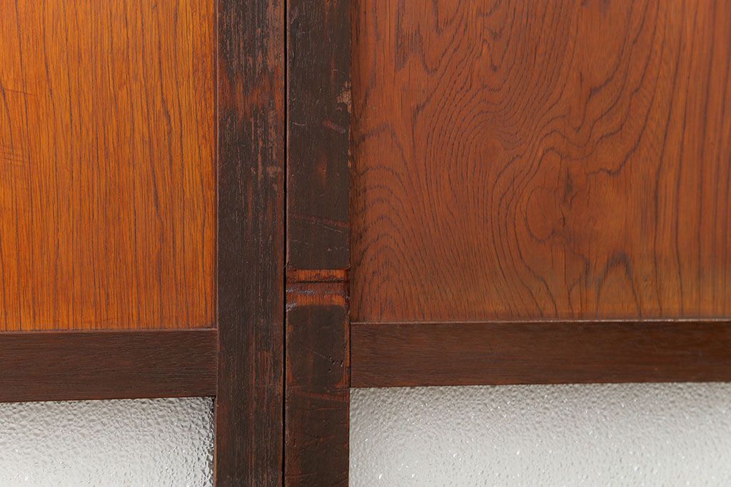 昭和レトロ ダイヤガラス入りのガラス帯戸　2枚セット(引き戸、ガラス戸)