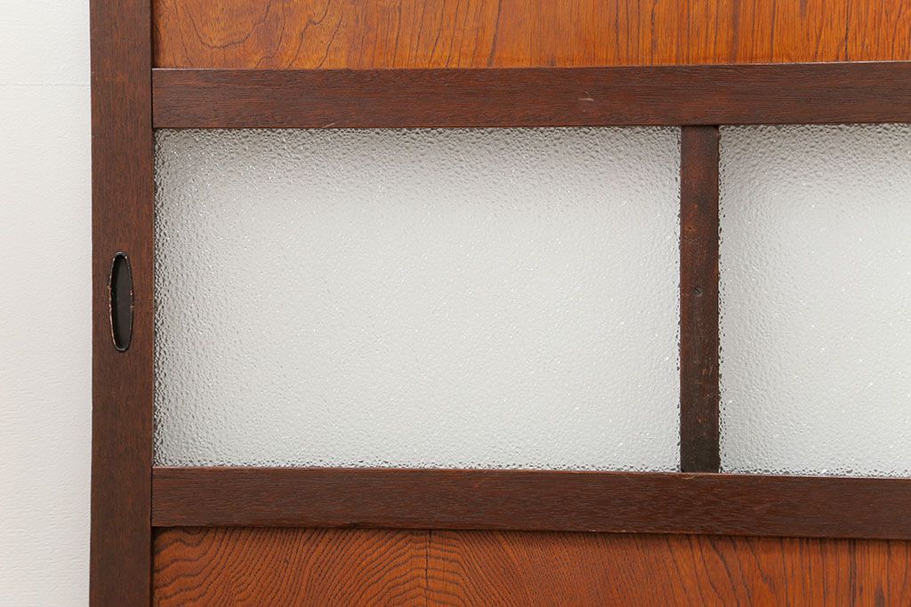 昭和レトロ ダイヤガラス入りのガラス帯戸　2枚セット(引き戸、ガラス戸)