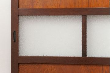 昭和レトロ ダイヤガラス入りのガラス帯戸　2枚セット(引き戸、ガラス戸)