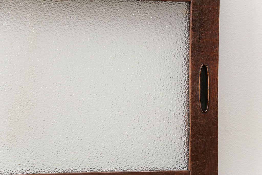 昭和レトロ ダイヤガラス入りのガラス帯戸　2枚セット(引き戸、ガラス戸)