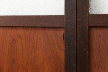 昭和レトロ ダイヤガラス入りのガラス帯戸　2枚セット(引き戸、ガラス戸)