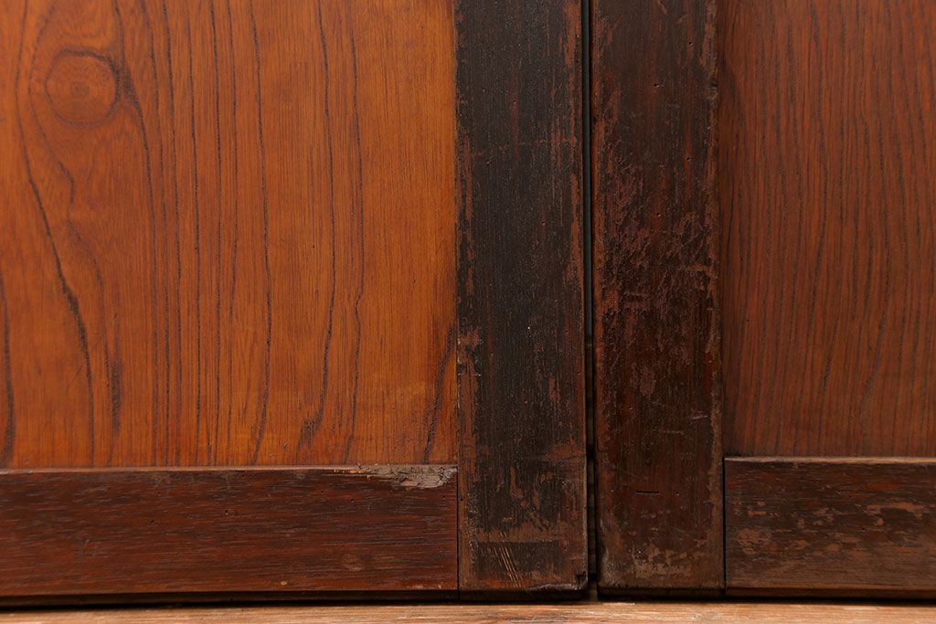 昭和レトロ ダイヤガラス入りのガラス帯戸　2枚セット(引き戸、ガラス戸)