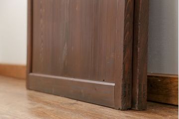 和製アンティーク ダイヤガラス入りのガラス帯戸2枚セット(引き戸・ガラス戸)