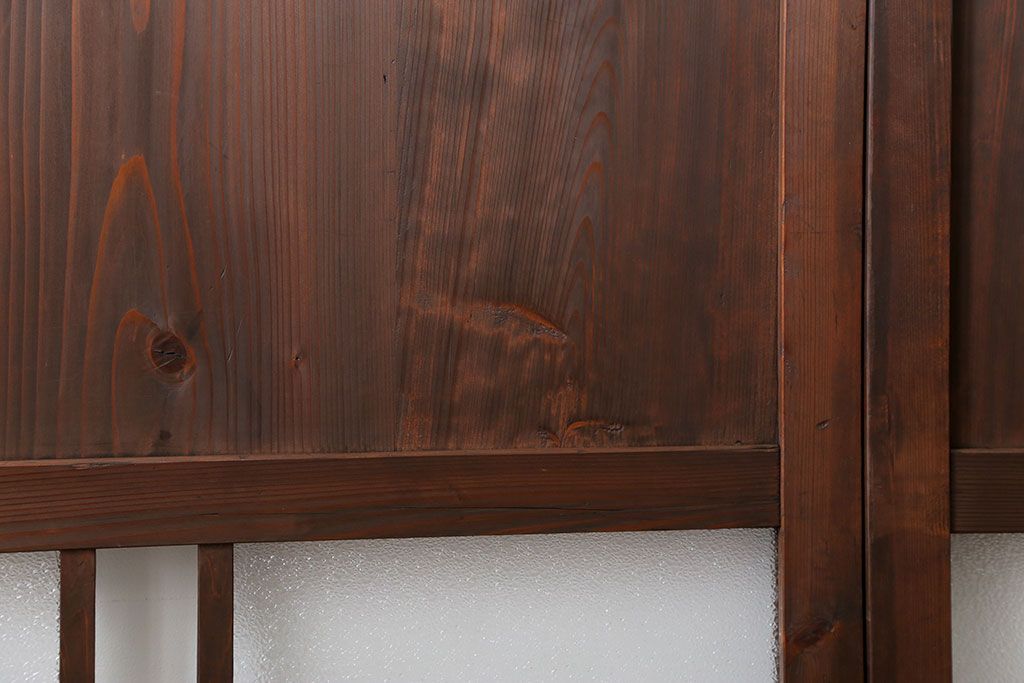 和製アンティーク ダイヤガラス入りのガラス帯戸2枚セット(引き戸・ガラス戸)