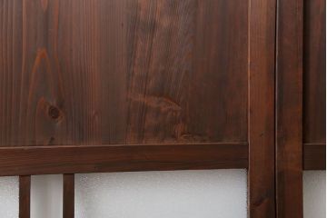 和製アンティーク ダイヤガラス入りのガラス帯戸2枚セット(引き戸・ガラス戸)