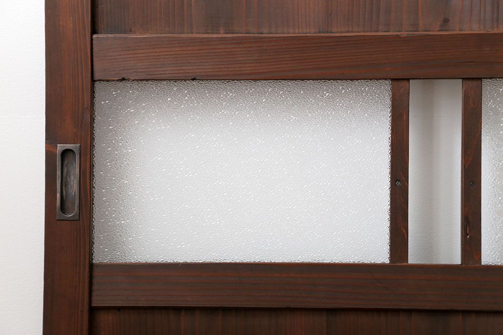 和製アンティーク ダイヤガラス入りのガラス帯戸2枚セット(引き戸・ガラス戸)