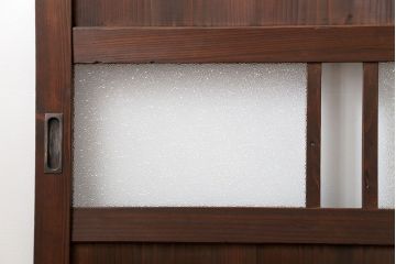 和製アンティーク ダイヤガラス入りのガラス帯戸2枚セット(引き戸・ガラス戸)