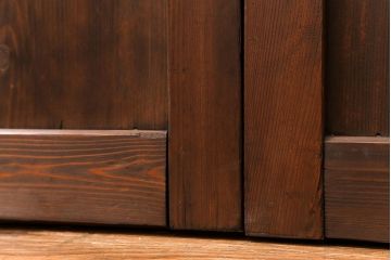 和製アンティーク ダイヤガラス入りのガラス帯戸2枚セット(引き戸・ガラス戸)