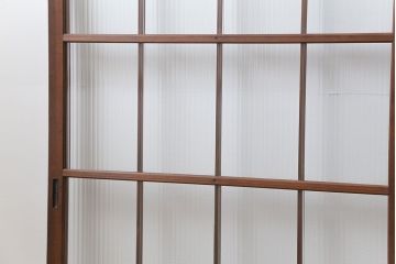 昭和レトロ モールガラス入りのシンプルなガラス戸　2枚セット(建具、引き戸)