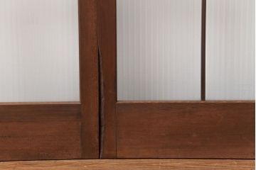 昭和レトロ モールガラス入りのシンプルなガラス戸　2枚セット(建具、引き戸)