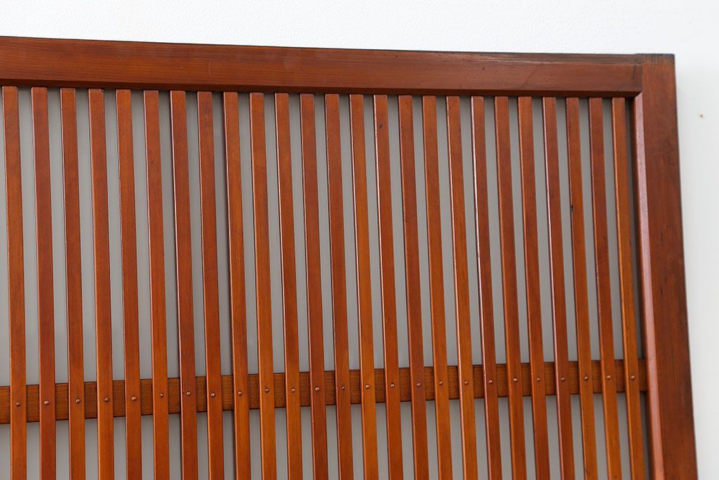 古民具・骨董 美しいガラス入り格子戸4枚セット　(建具・引き戸)